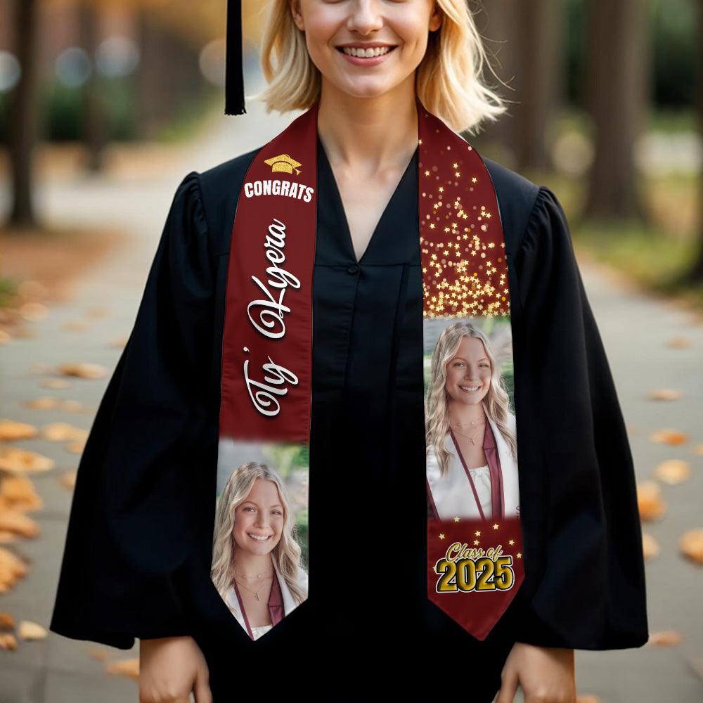 Congrats Graduation Stoles With Photo - Class of 2025 Gift