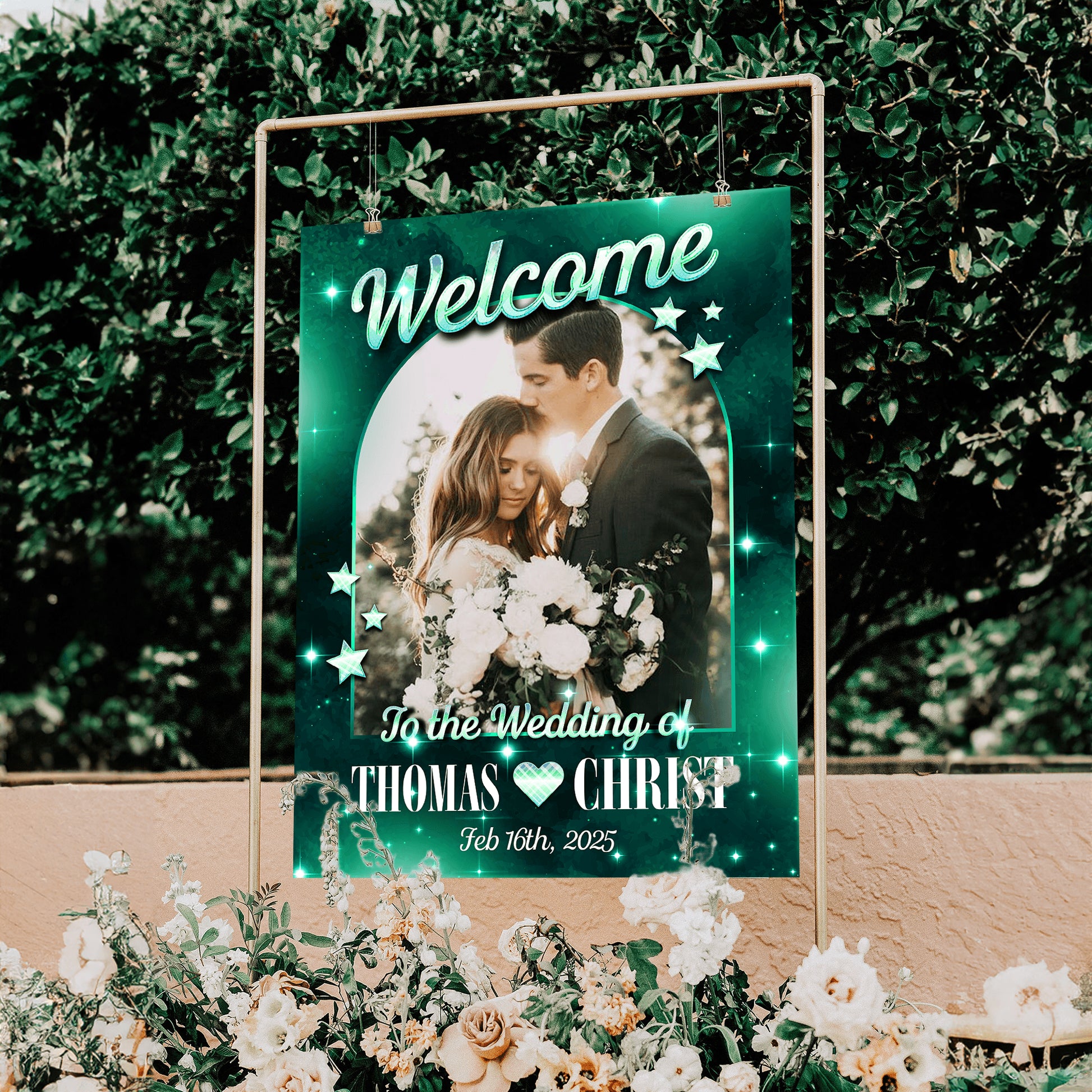 Glitter Wedding Welcome Sign - Welcome Wedding Sign