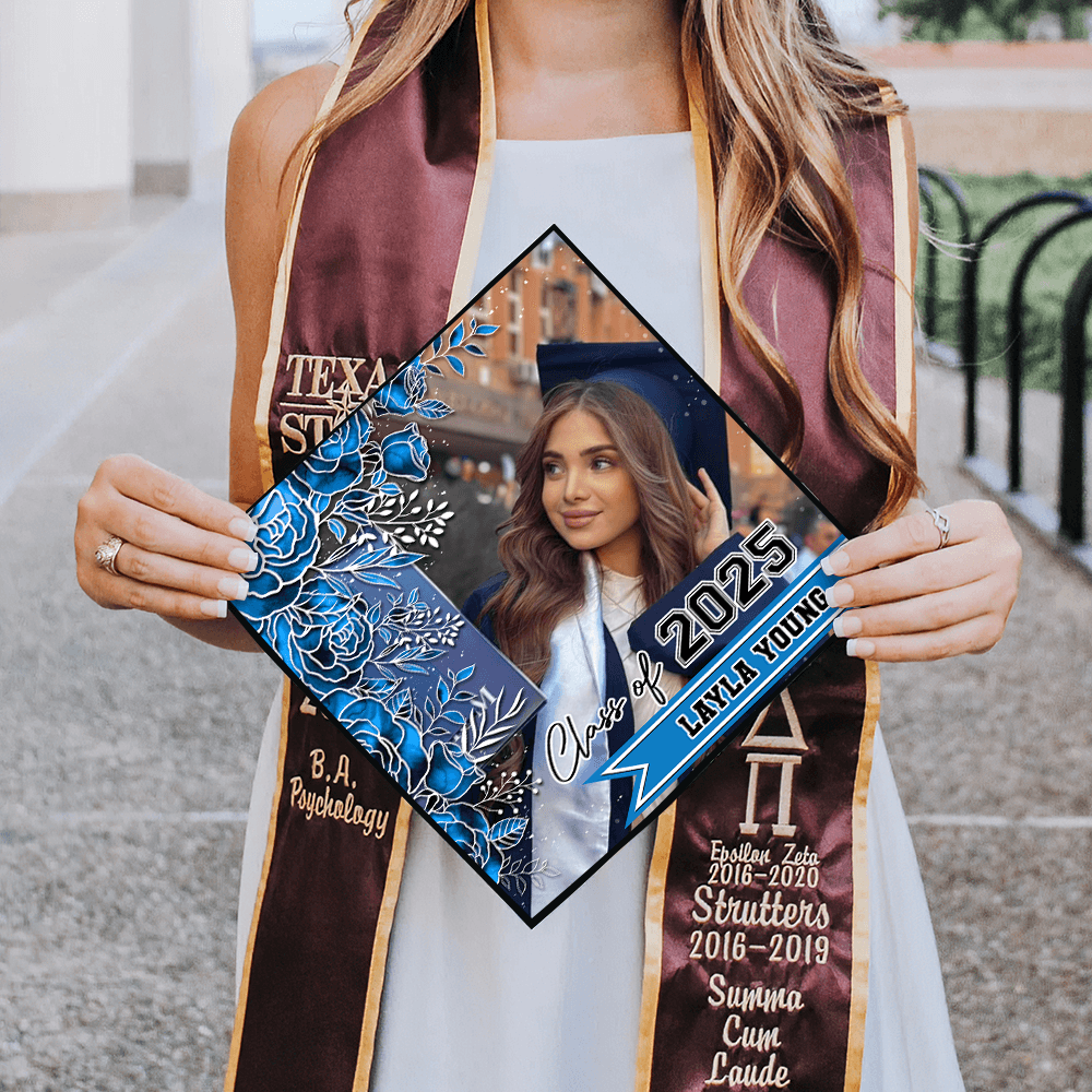 Flower Grad Cap Topper 2025 - Graduation Decoration For Grad Cap
