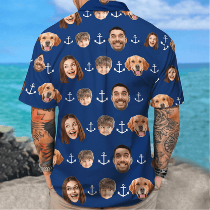 Personalized Anchor Photo Name - Personalized Custom Hawaiian Shirt