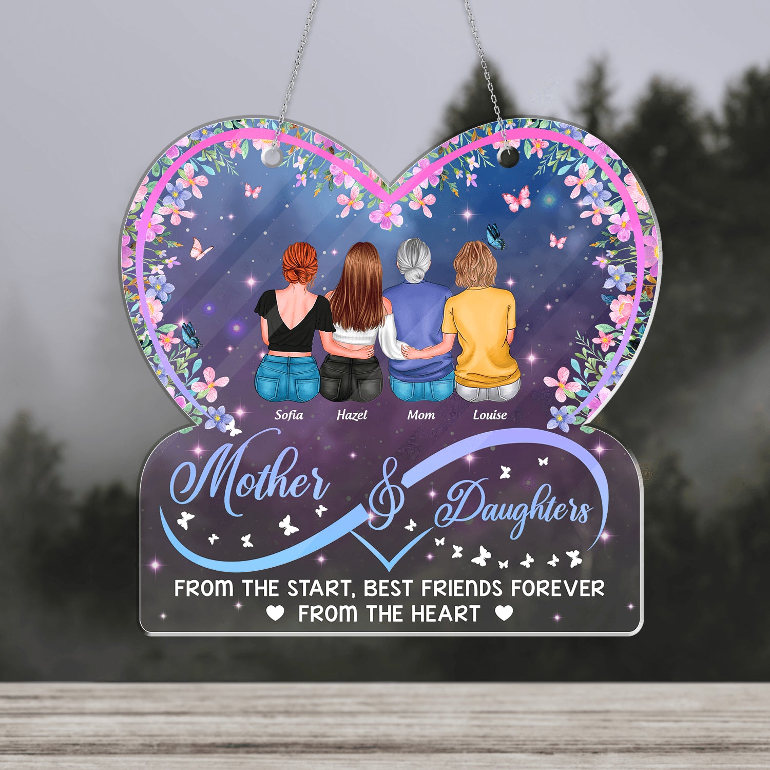 Mother Daughters Acrylic - Personalized Window Hanging Acrylic