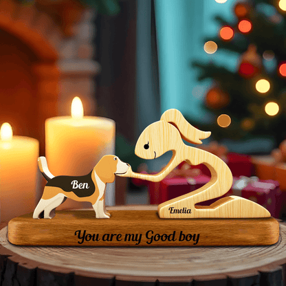 Personalized Dog Breeds Wood Carvings With Base - Custom Name Puzzle