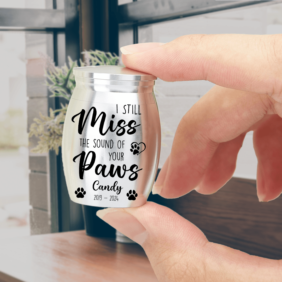 Mini Keepsake Urn - "I Still Miss The Sound Of Your Paws" Memorial