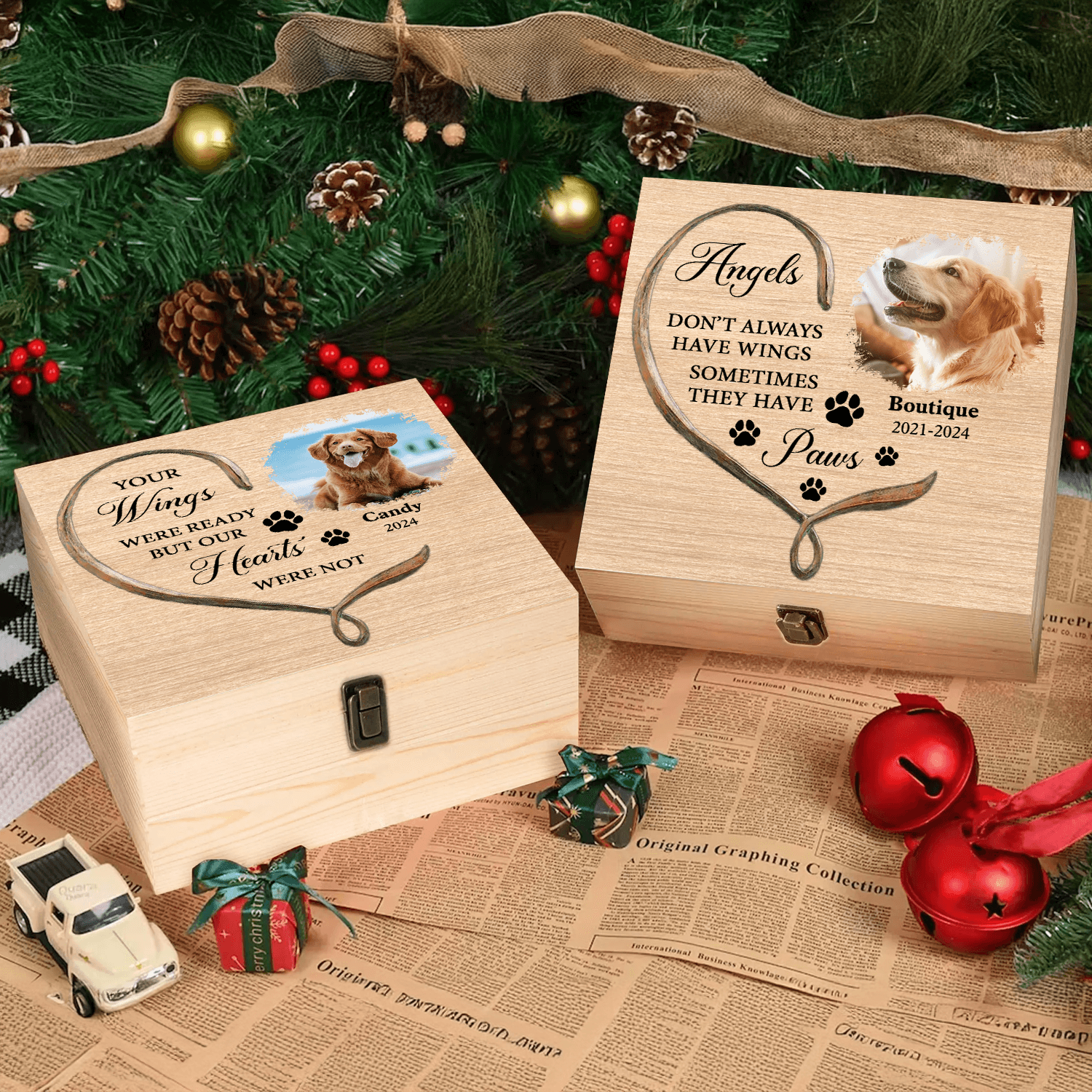 Paw Wings Pet Memorial Box - Memorial Treasure Keepsake Box