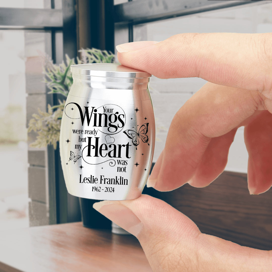Mini Keepsake Urn - Buffterfly Wings Ready, Heart Not - Ashes Urn