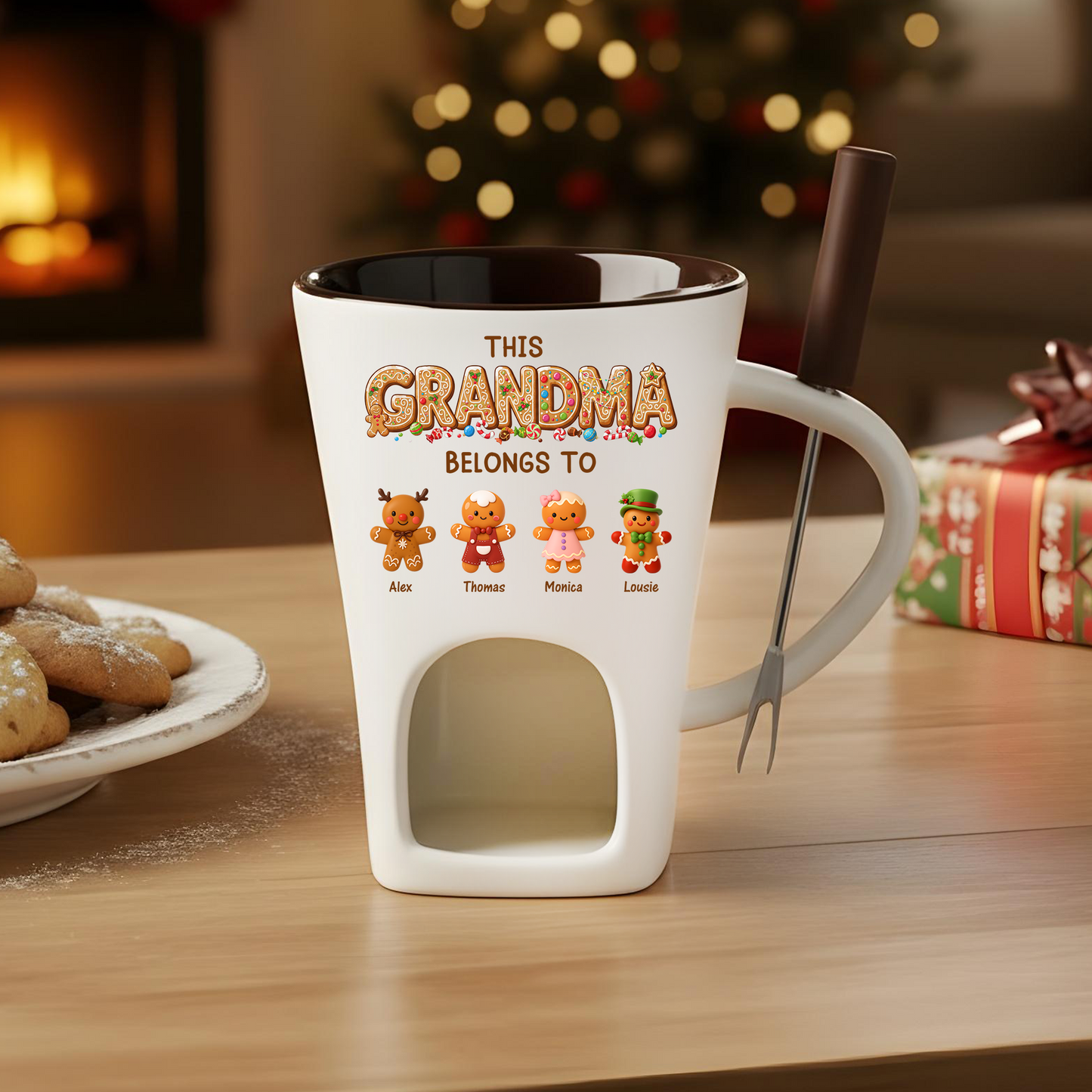This Grandma Belongs To Hot Chocolate Fondue Mug – Custom Coffee Mug, Unique Christmas Gift