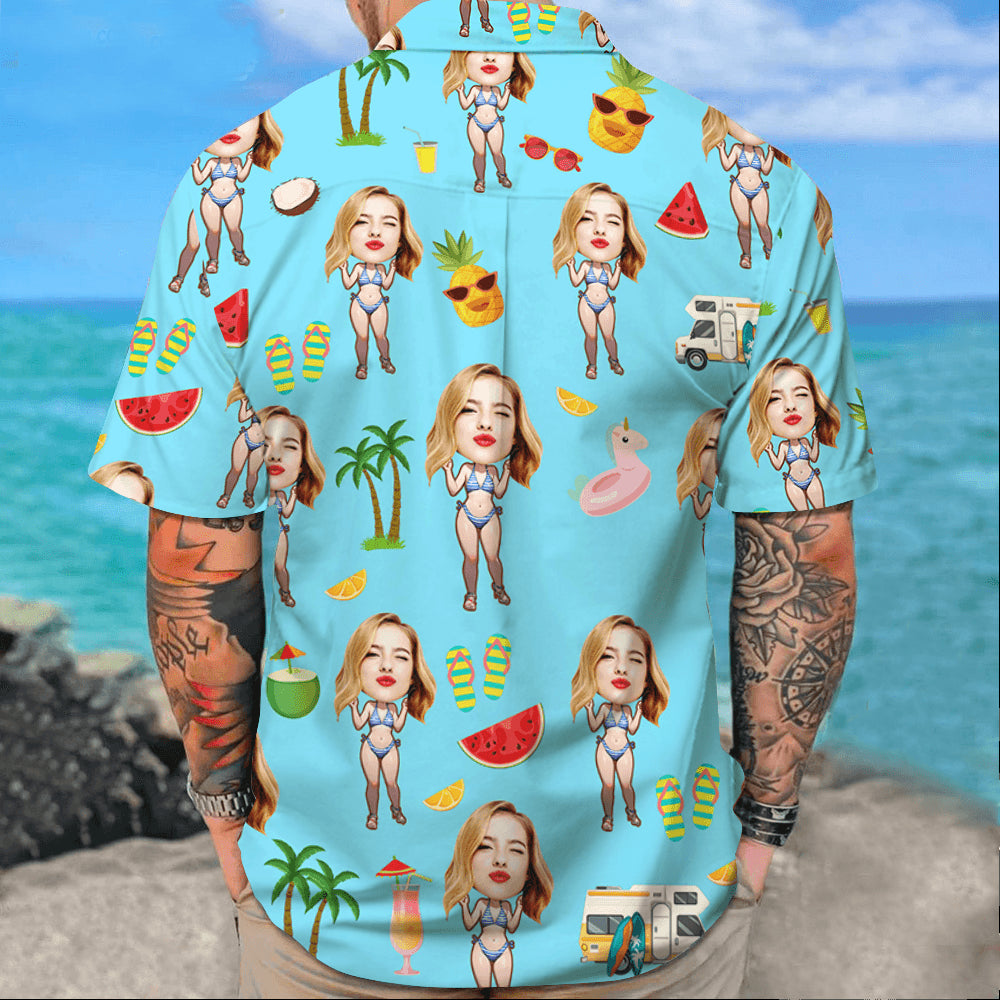 Custom Face Hawaiian Shirt - Personalized Beach Shirt Gift
