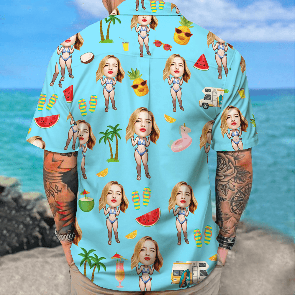 Custom Face Hawaiian Shirt - Personalized Beach Shirt Gift