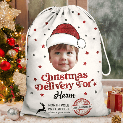 Glitter Special Delivery Santa Sack - Christmas Gift Bag