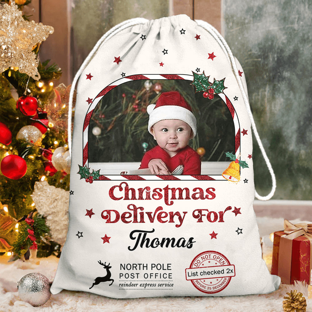 Glitter Special Delivery Santa Sack - Christmas Gift Bag