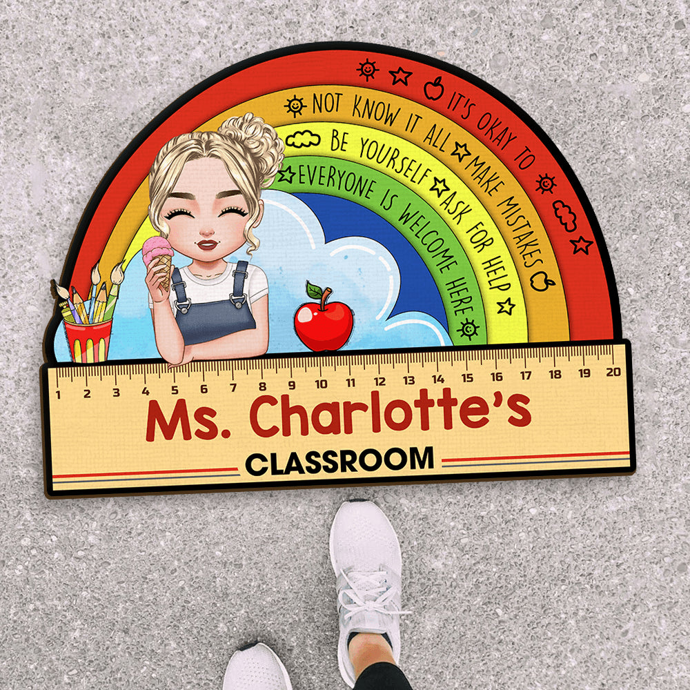 Custom Shape Teacher Doormat - Personalized Classroom Decor