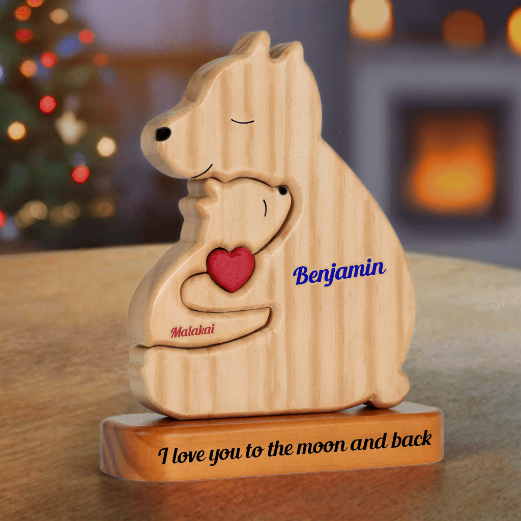 Colorful Name Personalized Parent Family Puzzle With Stand