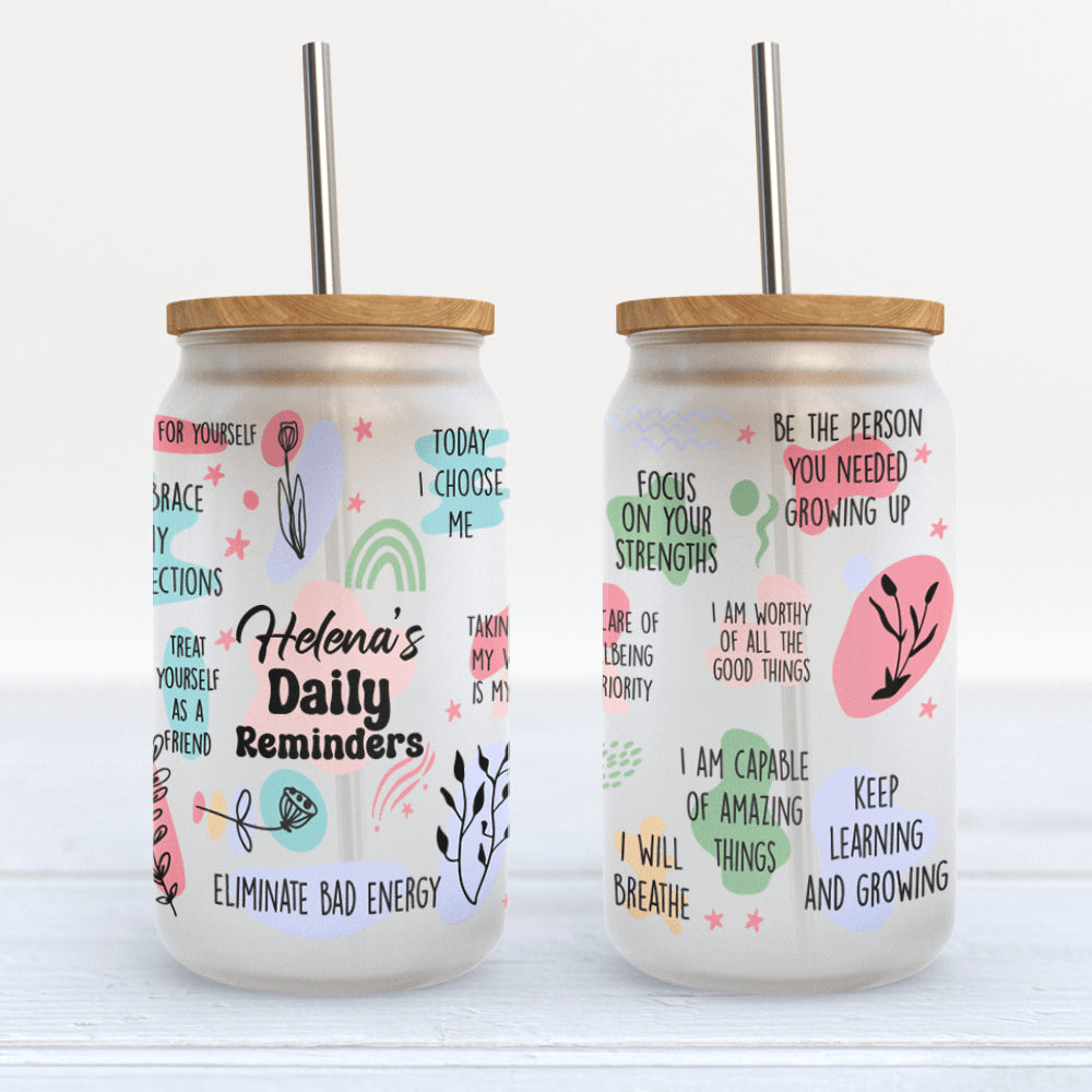 Custom Name Daily Reminders Tumbler - Mental Health Affirmations Gift