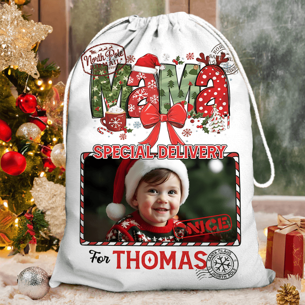 Personalized Mama Nana Christmas Bag - Santa Claus Gift Present Sack