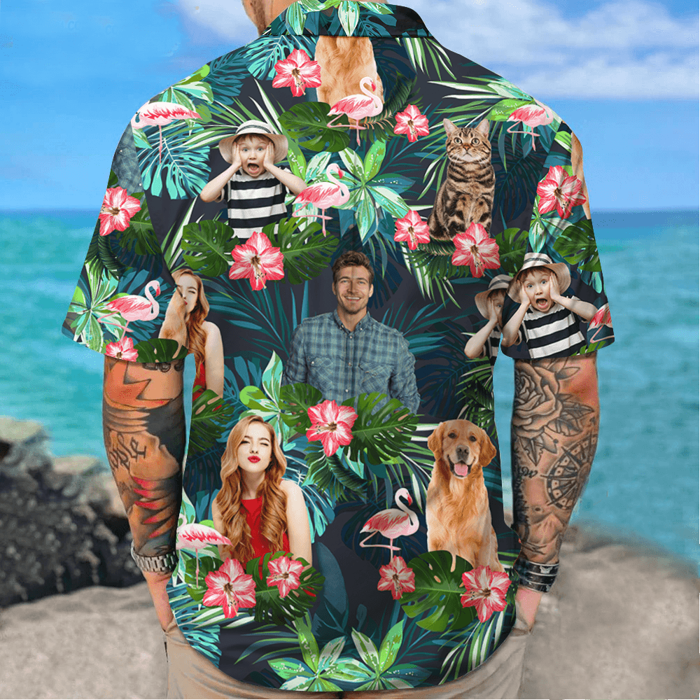 Personalized Tropical Photo Name - Custom Hawaiian Shirt