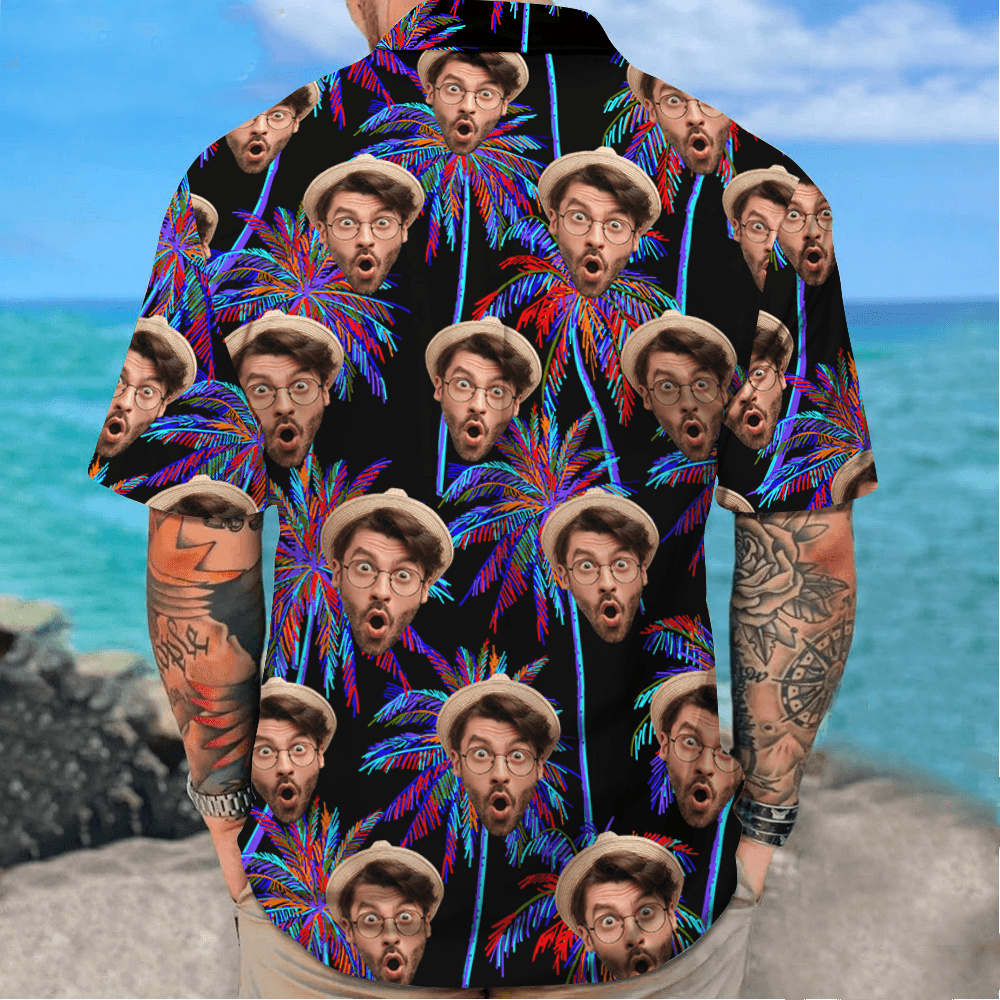 Neon Style Hawaiian Shirt - Personalized Father's Day Gift