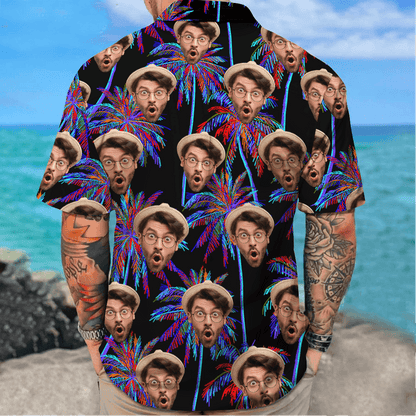Neon Style Hawaiian Shirt - Personalized Father's Day Gift