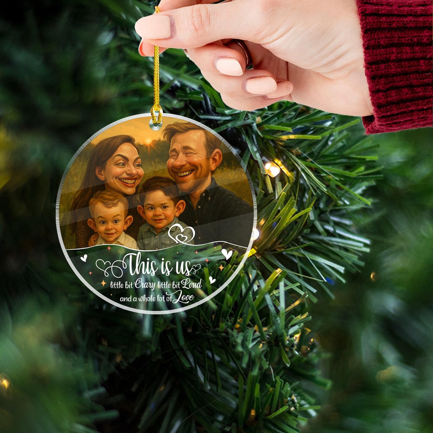 Caricature Art For Funny Couples - Personalized Custom Acrylic Ornament