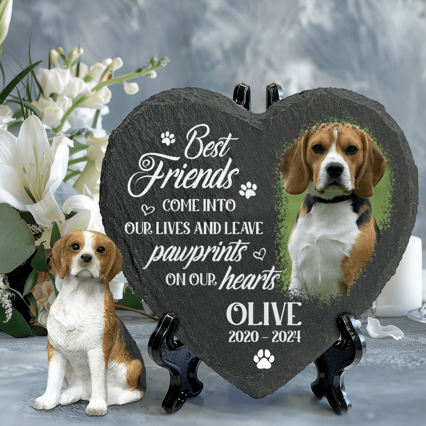 Personalized Pet Memorial Garden Stone - Pet Grave Marker - Resin Customized 3D Printed With Memorial Stone