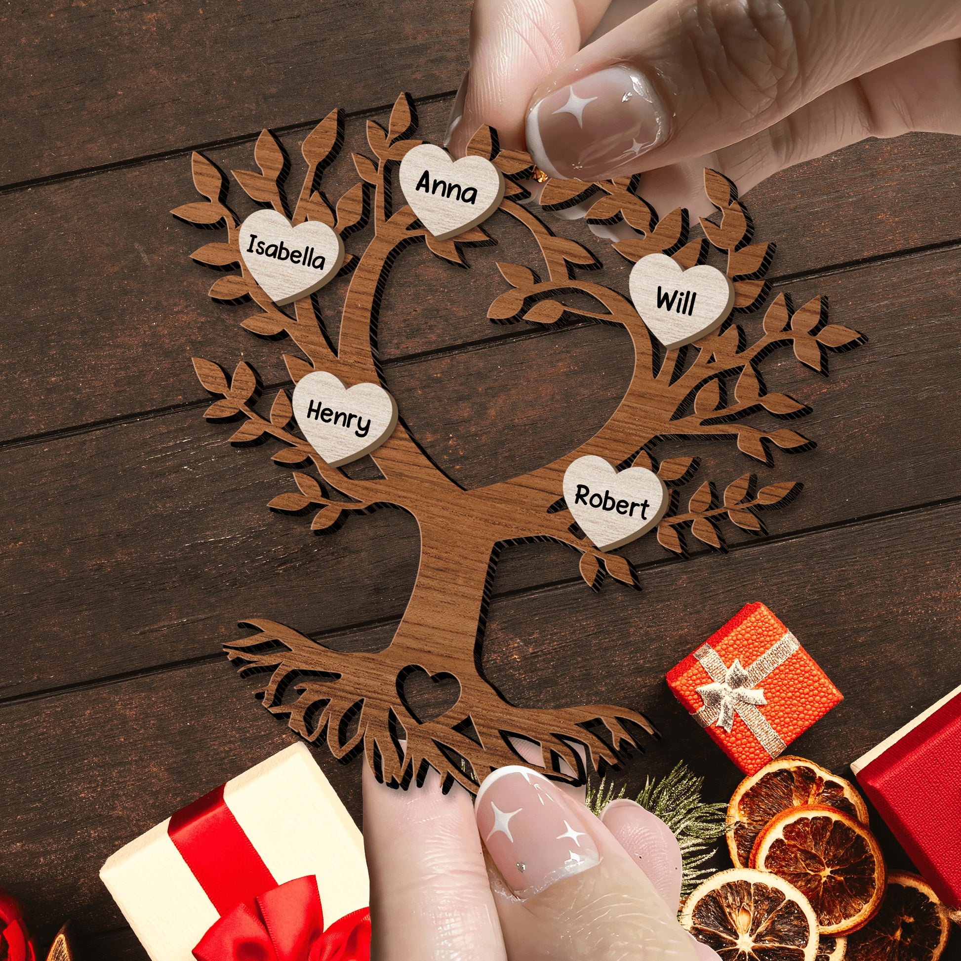 Tree Of Life Family Wood Ornament - Wood Ornament 2 Layered