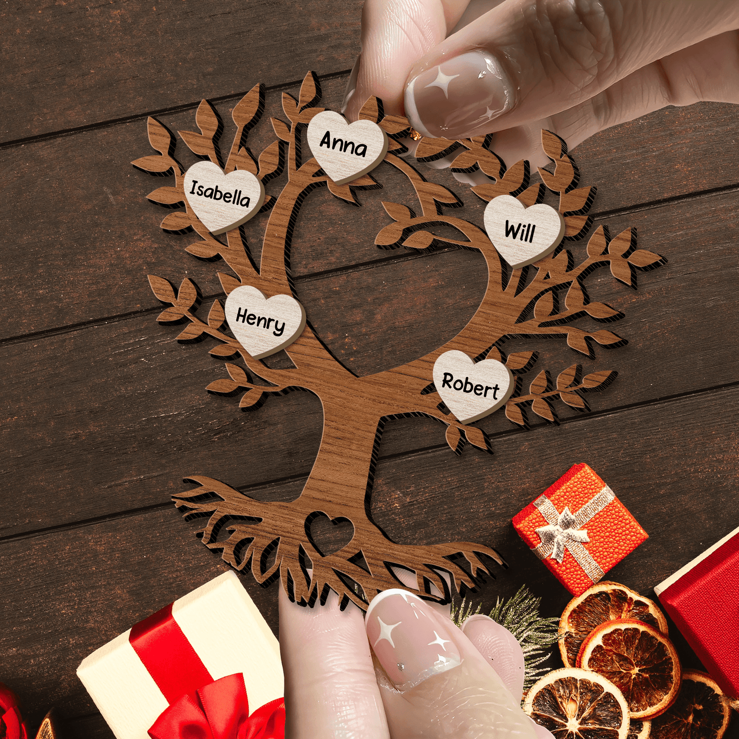 Tree Of Life Family Wood Ornament - Wood Ornament 2 Layered
