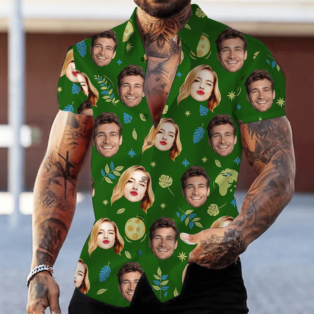 Personalized Planet Hawaiian Shirt - Custom Photo and Name Shirt