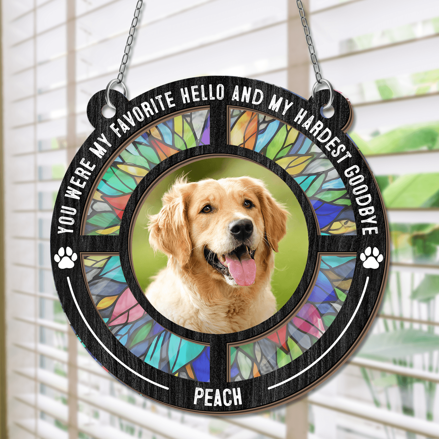 My Favorite Hello & Hardest Goodbye - Personalized Memorial Suncatcher