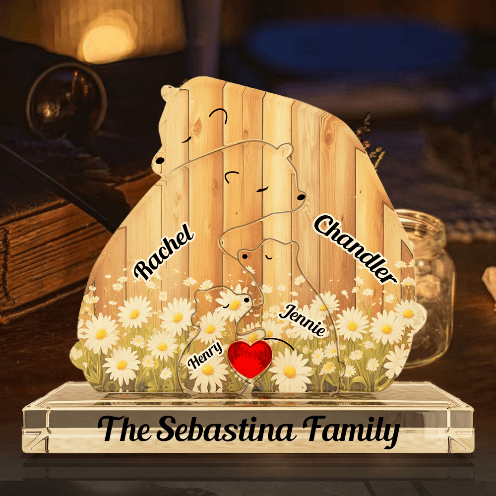 Personalized Acrylic Family Bear Puzzle - Family Keepsake Christmas