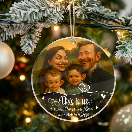 Caricature Art For Funny Couples - Personalized Custom Acrylic Ornament