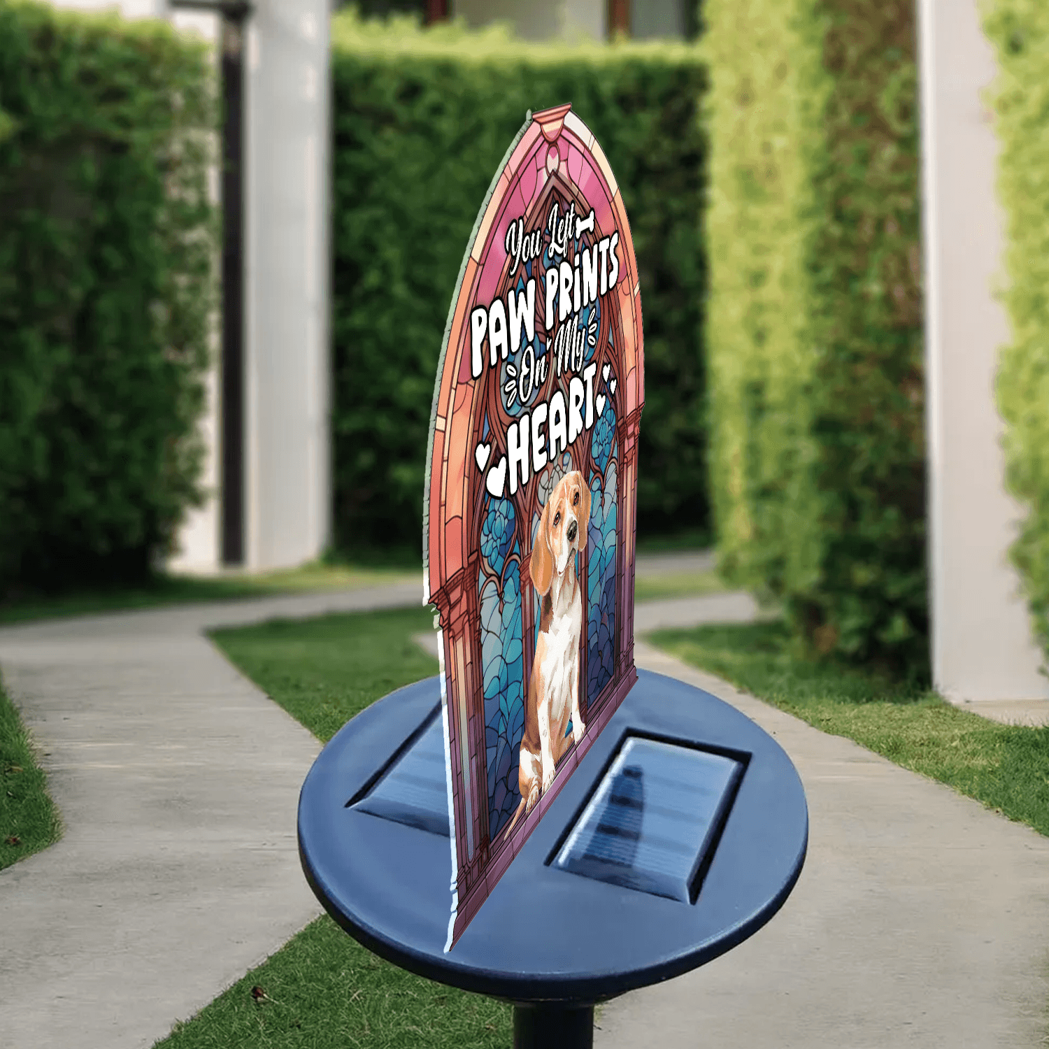 Loss of Pet - You Left Paw Prints On My Heart - Custom Solar Light