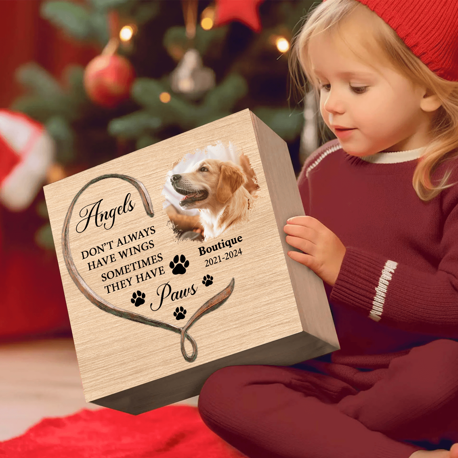 Paw Wings Pet Memorial Box - Memorial Treasure Keepsake Box