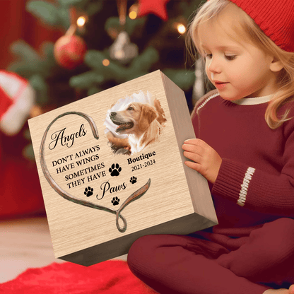 Paw Wings Pet Memorial Box - Memorial Treasure Keepsake Box