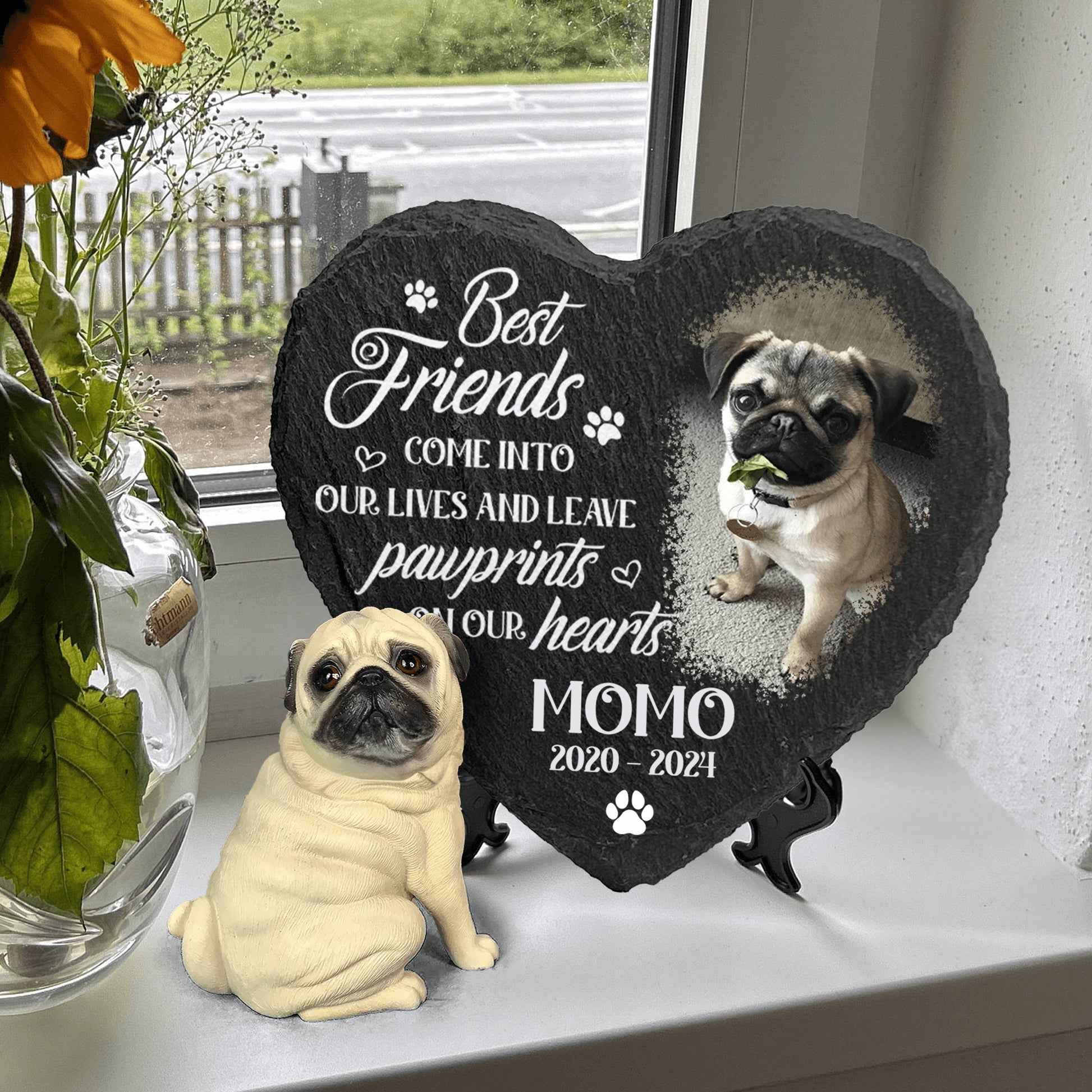 Personalized Pet Memorial Garden Stone - Pet Grave Marker - Resin Customized 3D Printed With Memorial Stone