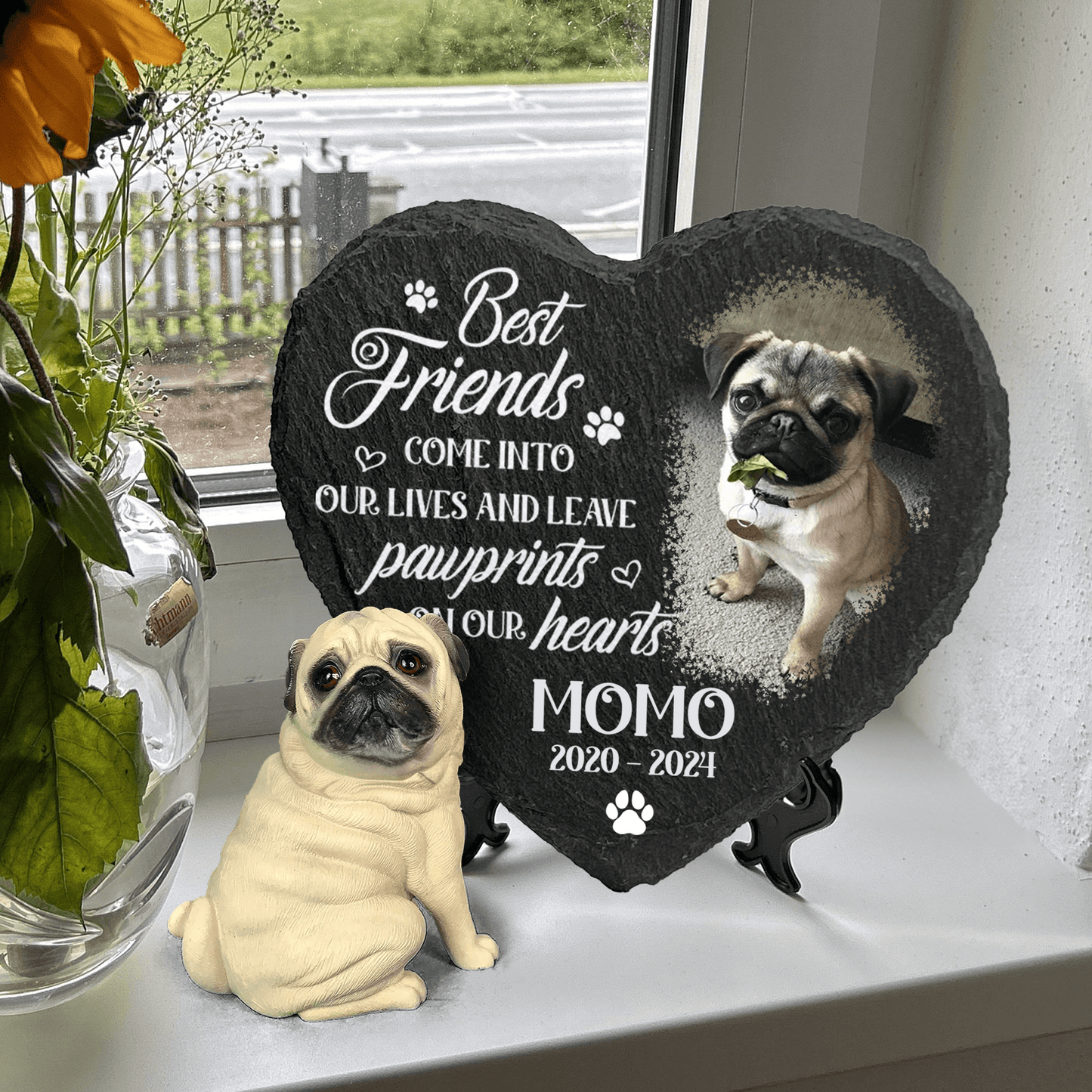 Personalized Pet Memorial Garden Stone - Pet Grave Marker - Resin Customized 3D Printed With Memorial Stone