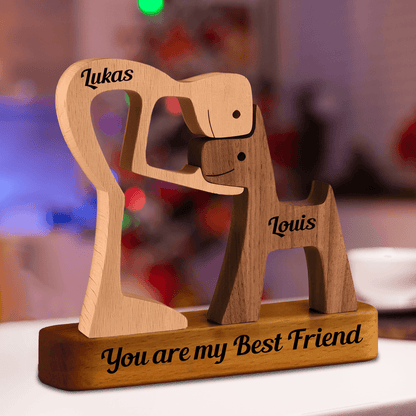 Personalized Pet Wood Carvings With Base - Custom Name Wooden Puzzle