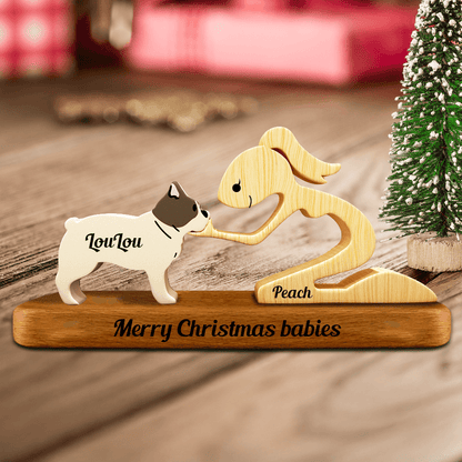 Personalized Dog Breeds Wood Carvings With Base - Custom Name Puzzle