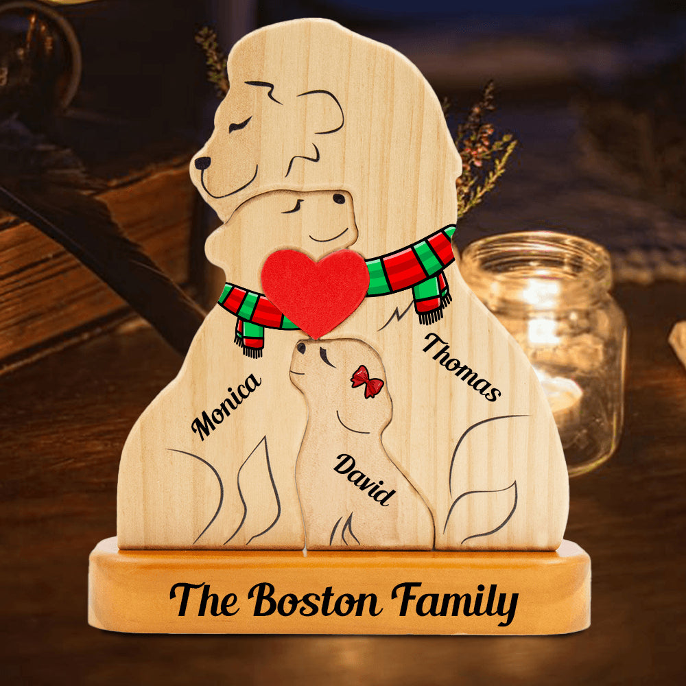 Personalized Lion Family Puzzle - Christmas Family Keepsake