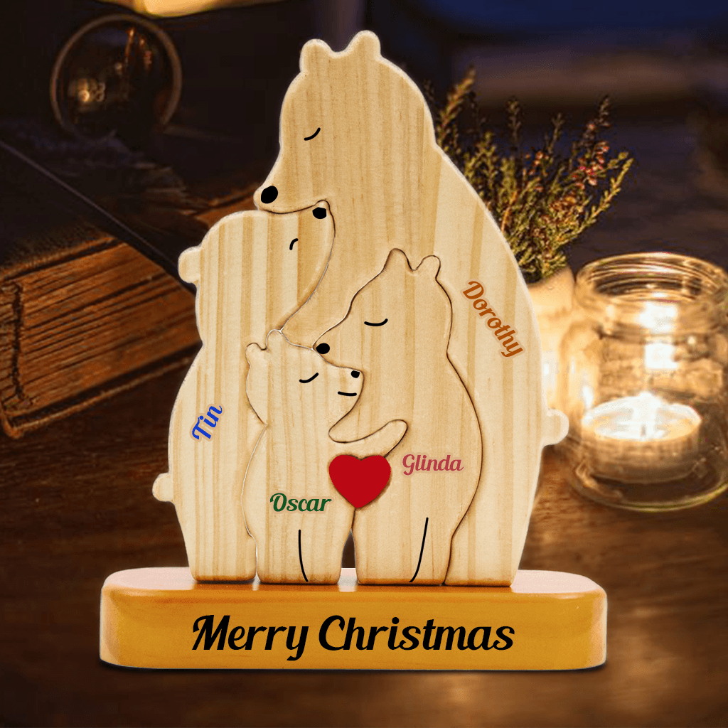 Colorful Name Personalized Parent Family Puzzle With Stand