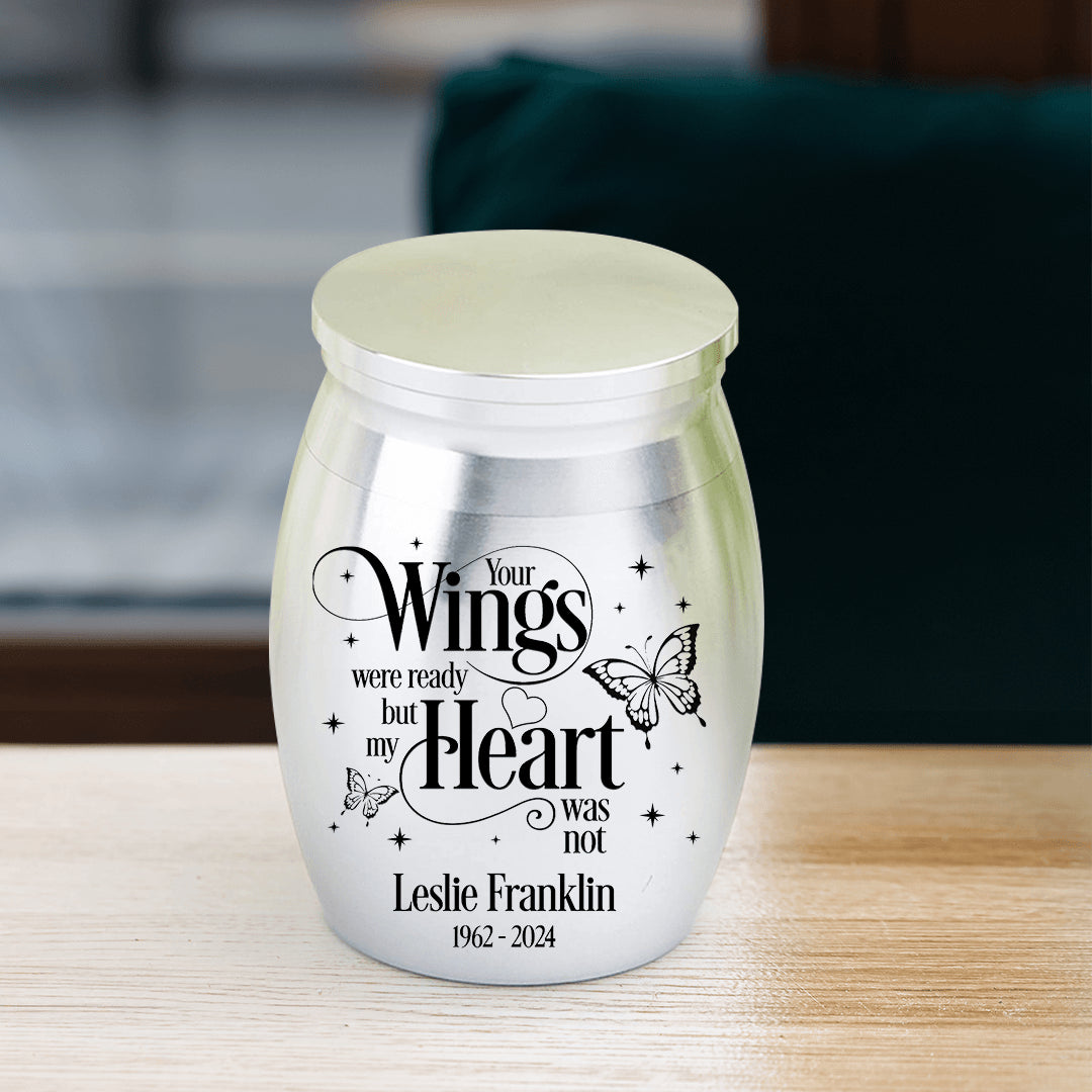 Mini Keepsake Urn - Buffterfly Wings Ready, Heart Not - Ashes Urn