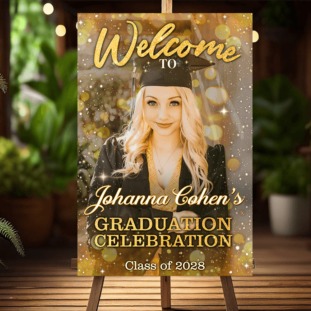Custom Graduation Party Sign - Personalized Photo Grad Sign