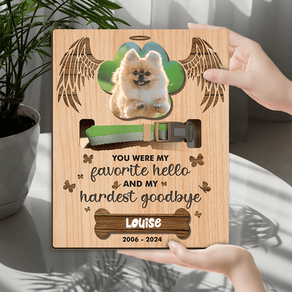 Memorial Pet Collar Sign - Dog Memorial Frame With Collar Holder