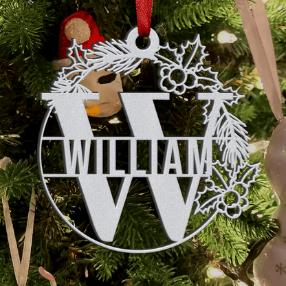 Personalized Christmas Metal Ornament - Custom Name Design