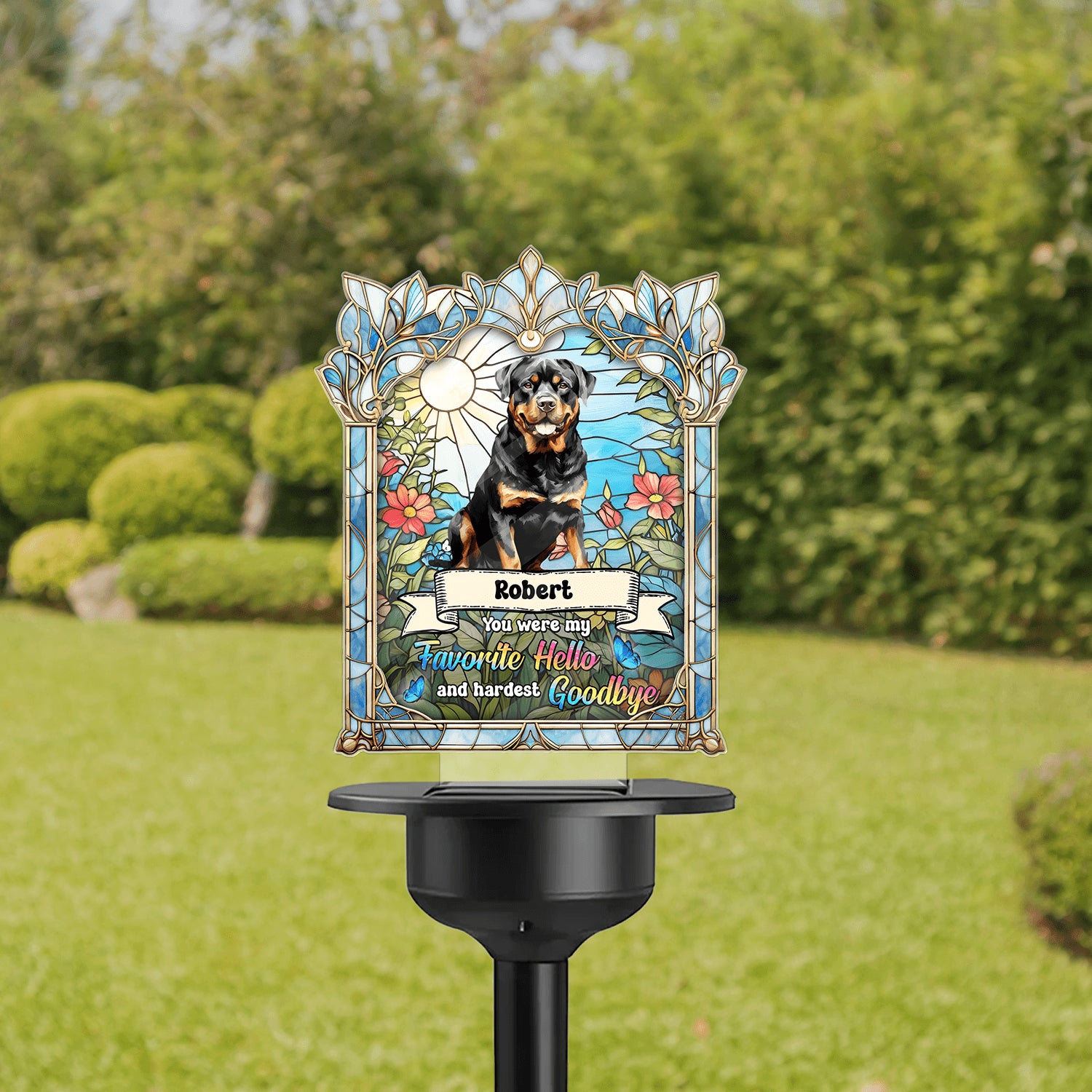 Loss of Pet - You Were My Favorite Hello - Personalized Solar Light