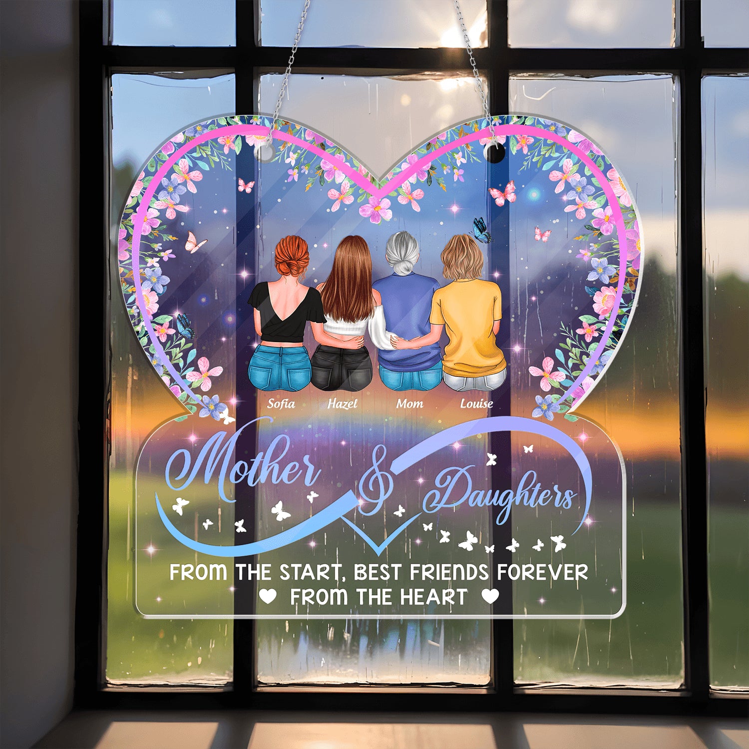 Mother Daughters Acrylic - Personalized Window Hanging Acrylic