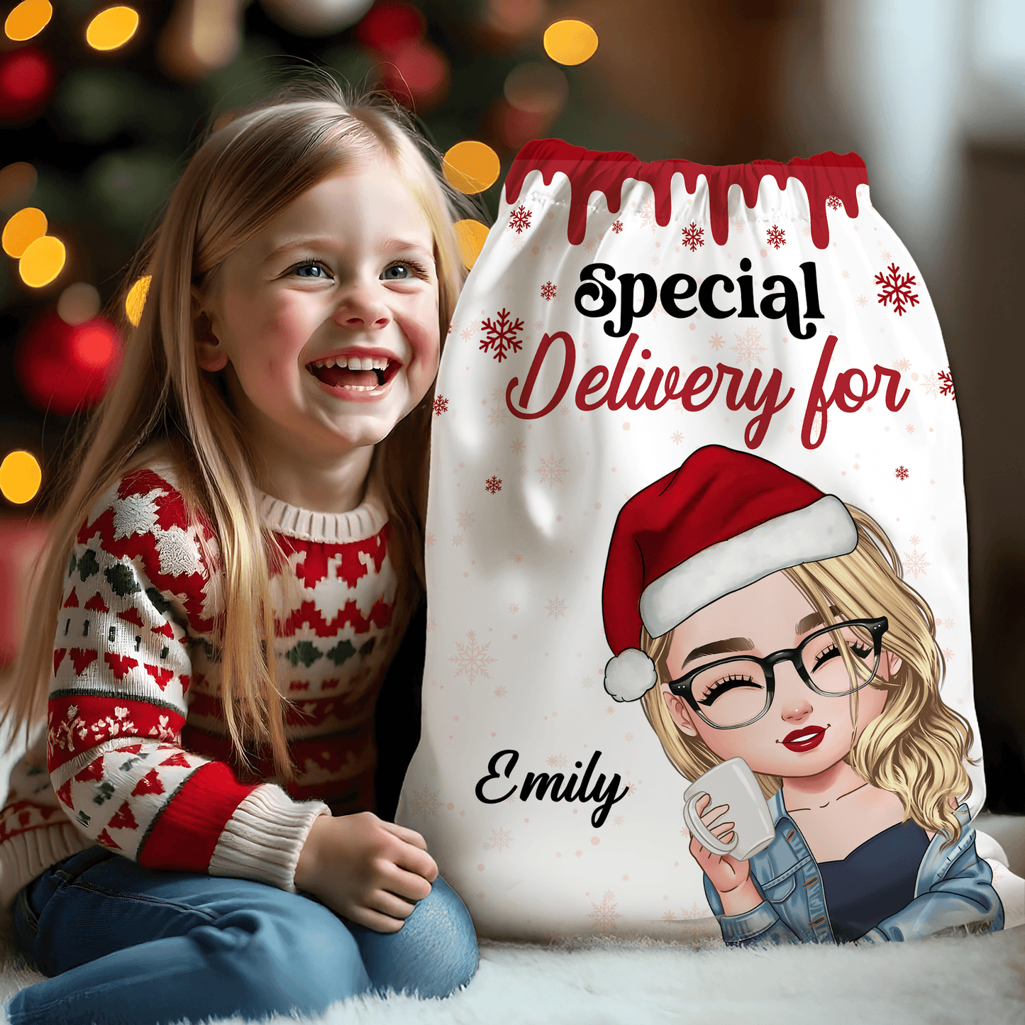 Personalized Santa Sack - Custom Christmas Gift Bag