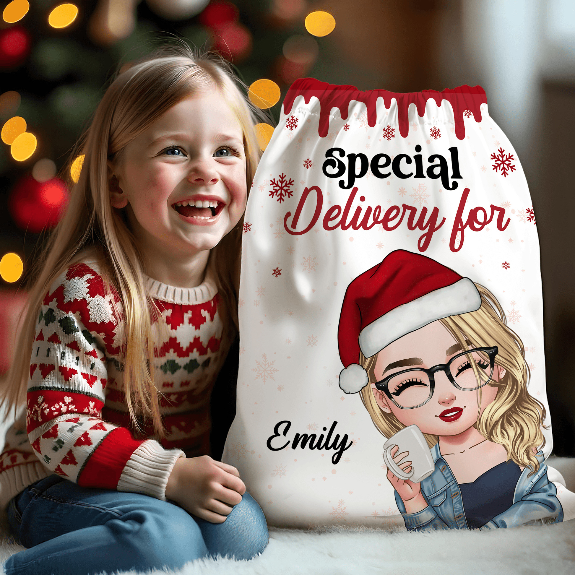 Personalized Santa Sack - Custom Christmas Gift Bag