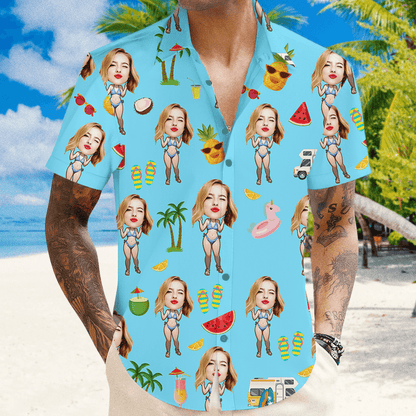 Custom Face Hawaiian Shirt - Personalized Beach Shirt Gift
