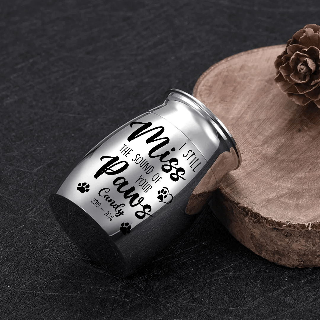 Mini Keepsake Urn - "I Still Miss The Sound Of Your Paws" Memorial