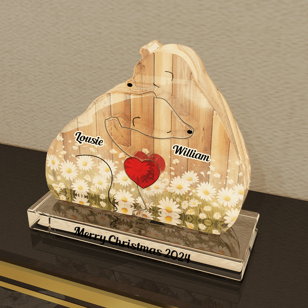Personalized Acrylic Family Bear Puzzle - Family Keepsake Christmas