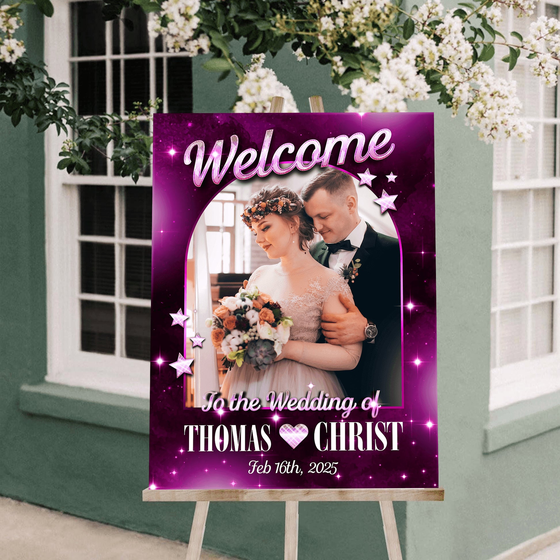 Glitter Wedding Welcome Sign - Welcome Wedding Sign